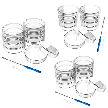  Стеклянные чашки Петри диаметром 60 мм, Многоразовые Чашки Петри, 10 шт, Автоклавируемые лабораторные чашки Петри С петлей для инокуляции