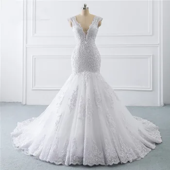  Свадебные платья MANRAY Mermaid Без рукавов, белое кружевное свадебное платье с V-образным вырезом, свадебное платье на заказ, Vestidos De Novia 2023