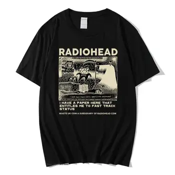  Футболка Radiohead из 100% Хлопка, Мужские Винтажные Классические Футболки, Тур По Северной Америке, Рок-Мальчик, Camisetas Hombre, Хип-Хоп, Унисекс, Негабаритные Топы
