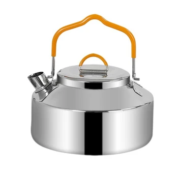  Портативный 1-литровый легкий походный чайник из нержавеющей стали, прочный походный чайник для разведения костра в помещении и на открытом воздухе