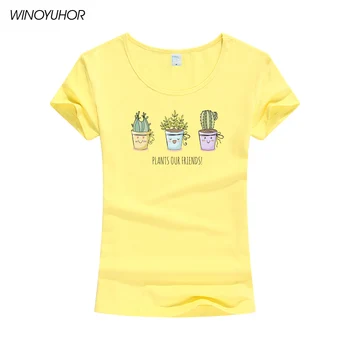  Женская футболка Plants Our Friends Summe, новая модная футболка с коротким рукавом, подарочная футболка с забавным принтом, Веганские топы, женские грили