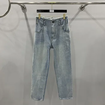  Весна 2023, модные женские джинсы Rick в стиле ретро, свободные джинсы 2023, Летние повседневные джинсы с прямыми штанинами для девочек