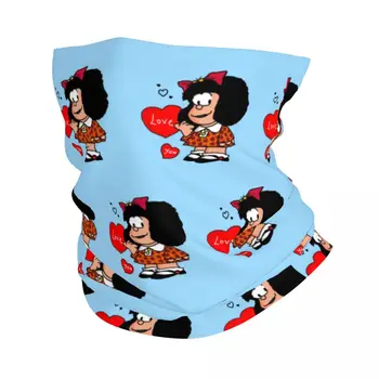  Mafalda Love You Бандана На шею Гетра Ветрозащитный Шарф Для Лица Чехол Мужчины Женщины Мультфильм Quino Comic Головной Убор Трубка Балаклава