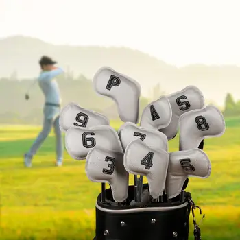  10x Чехлы для клюшек для гольфа 3,5,6,7,8,9, A, P, S Водонепроницаемый Износостойкий Защитный чехол Модные Головные уборы для гольфа Подходят для большинства Утюгов