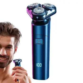 Светодиодная электробритва, автоматический перезаряжаемый мужской триммер для бороды hree-head, портативные USB-головки для электробритв, Борода, уши, волосы в носу
