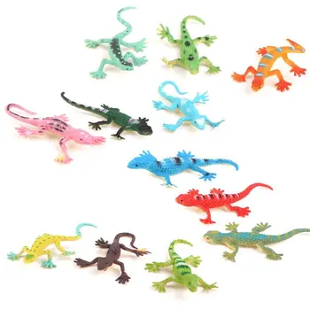  Детские игрушки, имитирующие реальность маленькой пластиковой ящерицы геккон, 12 шт.