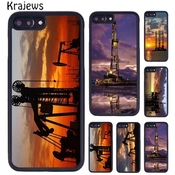  Krajews Drilling Oilfield At Sunset Чехол Для Телефона iPhone SE2020 15 14 6S 7 8 Plus 11 12 mini 13 Pro XR XS Max cover coque