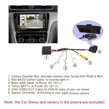 Преобразователь сигнала RGB в (RCA) AV CVBS, Декодер, адаптер для заводской камеры заднего вида Tiguan Golf 6 Passat CC