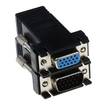  Удлинитель VGA VGA Male Female to LAN RJ45 CAT5e/6 Ethernet Кабель до 20 М VGA-Rj45 Видео Удлинитель для Портативных ПК HDTV Проектор