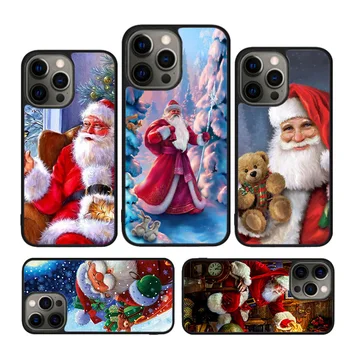  Рождественский Чехол Санта-Клауса Для iPhone 15 SE 2020 XR X XS Max 6S 7 8 Plus 12 13 Mini 11 12 13 14 Pro Max Чехол-Бампер