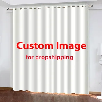  Индивидуальный логотип, Фото На окна, шторы для гостиной, Разделитель комнаты, Индивидуальные шторы для домашнего декора с высокой затененностью, 2 панели