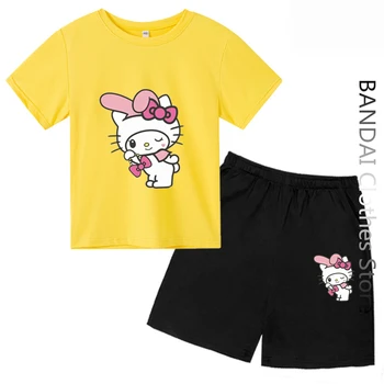 Детская футболка Sanrio My Melody, летняя футболка с рисунком 