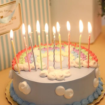  1 комплект = 10шт Повторно Зажигающаяся свеча на День рождения, Забавный Волшебный трюк, свечи для торта для украшения свадебной вечеринки