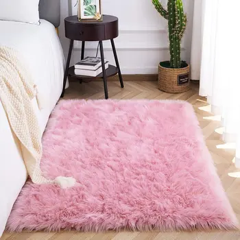  Роскошный коврик из искусственного меха овчины, пушистые розовые ковры для спальни, мягкие пушистые ковры для гостиной, домашний декор, коврик для детской комнаты