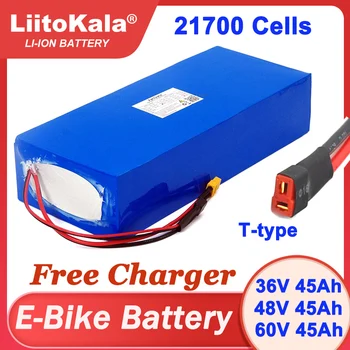  LiitoKala 36V 48V 60V 45Ah e bike 21700 Литиевый Аккумулятор Для Электрического Скутера E-bike + Зарядное устройство 42V 54.6V 67.2V