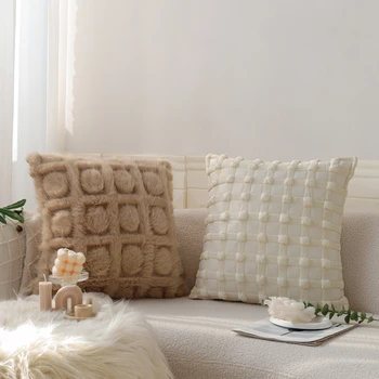  Наволочки для дивана, дизайнерский чехол для дивана в скандинавском стиле, 45x45, Декоративная подушка для гостиной, офиса, Плюшевая подушка для дивана, домашний декор