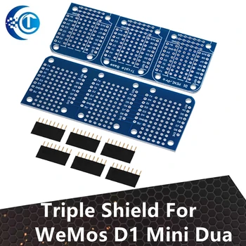  Тройной экран для двусторонней перфорированной платы WeMos D1 Mini для Arduino, совместимой с ProtoBoard Shield Triple