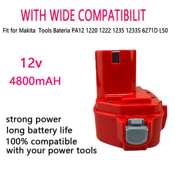  Turpow 4800mAh 12V Аккумуляторная Батарея для Makita 12 V PA12 6270D 6271D 6227D Электроинструмент 6317D 8270D батареи 4331D L50