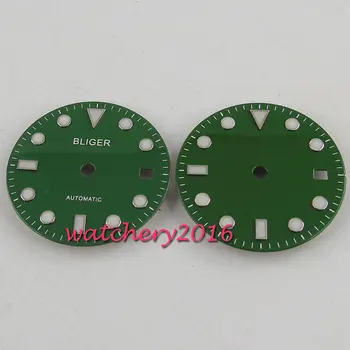  стерильный зеленый циферблат 28,5 мм, подходит для мужских часов ETA 2824 2836 mingzhu 2813