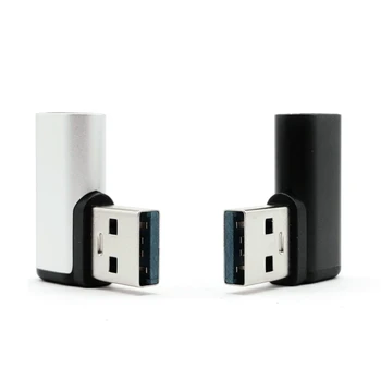 Черный серебристый 90-градусный колено USB 3.1 адаптер для зарядки данных Type C USB-C женский к 3.0 мужской