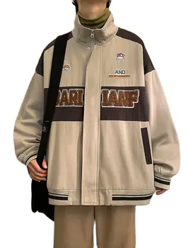  Куртка-бомбер с вышивкой букв, Мужская Женская весенне-осенняя винтажная университетская куртка, пара, уличная одежда, пальто для колледжа 2023