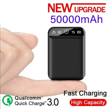  50000mAh мобильный банк питания портативный мобильный телефон быстрое зарядное устройство цифровой дисплей USB зарядка внешний аккумулятор для Android
