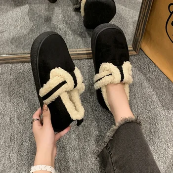  Зимние новые женские зимние ботинки, легкая женская обувь, нескользящая женская обувь на плоской подошве, уличная хлопковая обувь без застежки Sapatos Feminino