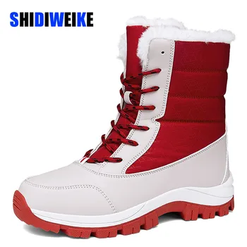  SDWK/ Зимние женские ботинки, высококачественные теплые зимние ботинки, Удобные ботильоны на шнуровке, уличные водонепроницаемые походные ботинки, Размер 36-42