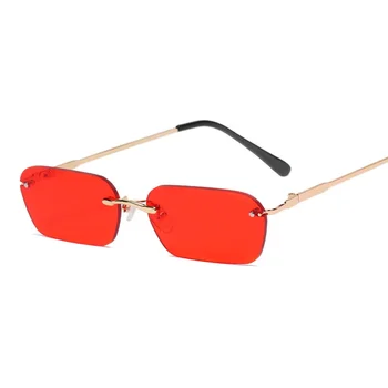  Новая индивидуальность Квадратные солнцезащитные очки без оправы Модные Мужские и Женские Корейские очки Ocean Солнцезащитные очки Street Shot в стиле хип-хоп