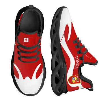  INSTANTARTS Красный Модный Дизайн Национального флага Тонга Печать Национальной эмблемы Спортивная обувь на открытом воздухе Обувь с толстой подошвой