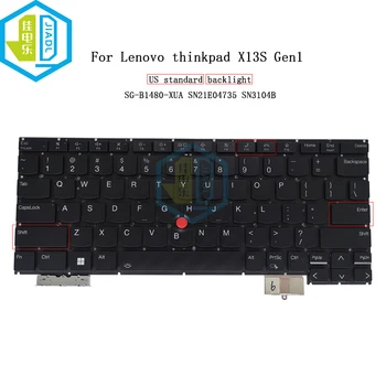  Американо-Английская Клавиатура Для Ноутбука С Подсветкой Lenovo Thinkpad X13S Gen 1 США Trackpoint Клавиатуры С Подсветкой Teclado SN21E04735