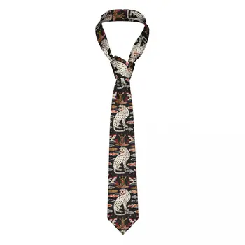  Винтажный мужской галстук Snow Leopard из тонкого полиэстера 8 см, Классические галстуки с изображением кошек, Львов, тигров, животных для мужчин, Аксессуары для рубашек Gravatas
