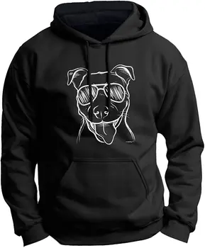  Подарки для собак Питбуль в солнцезащитных очках Подарок любителю собак Премиум-класса Толстовка с капюшоном