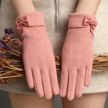  Женские перчатки Зимние Теплые, ветрозащитные, защищающие от холода, из плюшевого кролика для верховой езды, товары для дома, аксессуары для одежды, женские перчатки