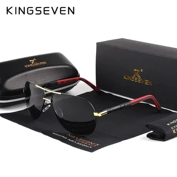  Алюминиевые солнцезащитные очки KINGSEVEN для мужчин, винтажное поляризованное UV400, Классическое Покрытие линз, Защита глаз для вождения, мужские очки