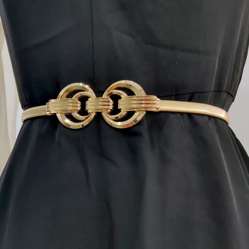  Модный Эластичный пояс с золотой цепочкой, Дизайнерские ремни для женщин, высококачественный Роскошный бренд, Эластичный пояс, Платье из металла Riem