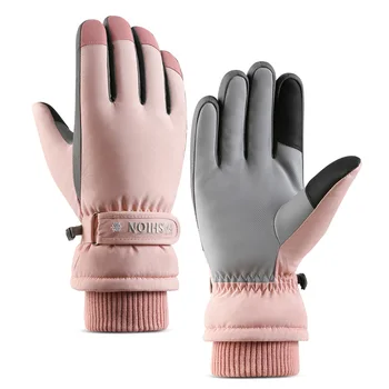  Лыжные перчатки BISON DENIM, зимние теплые перчатки для сноуборда с сенсорным экраном, Сверхлегкие Водонепроницаемые Мотоциклетные зимние варежки для женщин