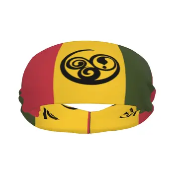  Спортивная повязка на голову с Афро-флагом Новой Шотландии, повязка для фитнеса для бега, впитывающая повязка для волос для велосипедной пробежки