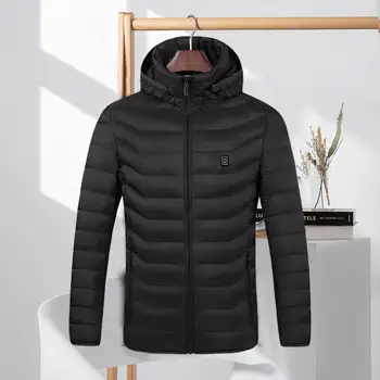  Электрическое пальто Мужское пальто Куртки с капюшоном для мужчин Быстрый нагрев Usb Аккумуляторные моющиеся зимние пальто с регулируемой температурой