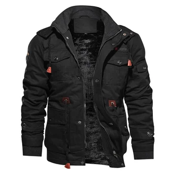  Зимние роскошные куртки-бомберы, Ветрозащитная утепленная тяжелая куртка с капюшоном, мужская тактическая одежда, уличные модные куртки больших размеров