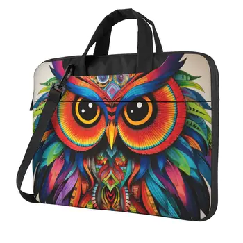  Сумка для ноутбука Owl, цветной мультяшный рисунок карандашом для Macbook Air Pro, Microsoft 13 14 15 15,6, чехол с рукавом, мягкие водонепроницаемые портфели