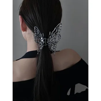  Металлическая заколка-бабочка, Женский Корейский Яркий Серебряный крест, Геометрический головной убор для волос, Аксессуары для укладки волос для девочек