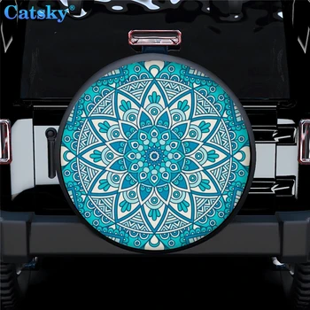 Чехол для автомобильных запасных шин Mandala подходит для большинства автозапчастей с рисунком солнцезащитного крема и пылезащитного чехла для автомобильных шин