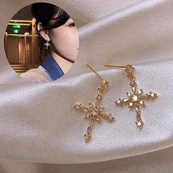  Модный роскошный набор сережек-обручей в виде кристаллов золотого цвета, милые наборы сережек-обручей в виде звезд для Woemn, Корейские ювелирные аксессуары