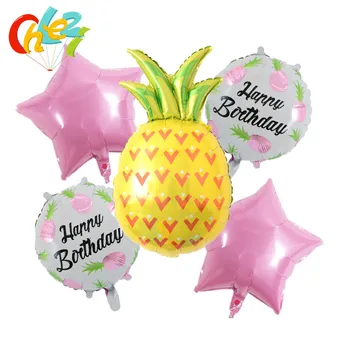  5 шт./лот, Новая серия Fruit Pineapple, Алюминиевые воздушные шары, Праздничное украшение для вечеринки с днем рождения, воздушный шар, детские игрушки, детский душ