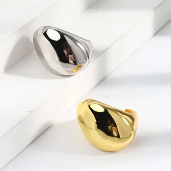  NBNB Серебристо-золотой цвет, Модное Гладкое Регулируемое кольцо неправильной формы для женщин, мужчин, Модное Винтажное кольцо с открытым пальцем для девочек, вечерние украшения