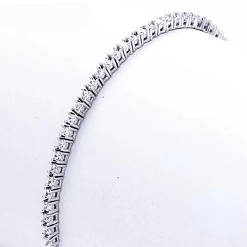  Ювелирные изделия из чистого серебра 925 пробы, Теннисный браслет 18 см, подарок на годовщину из циркония, 2 мм, браслеты из настоящего стерлингового серебра