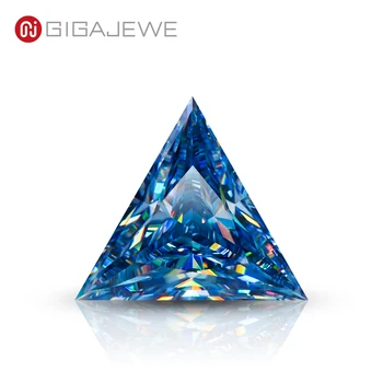  GIGAJEWE Customized Triangle Cut Blue Color VVS1 Естественного Роста Муассанит Сыпучий Алмаз Прошел Испытание Драгоценным Камнем Для Изготовления Ювелирных Изделий