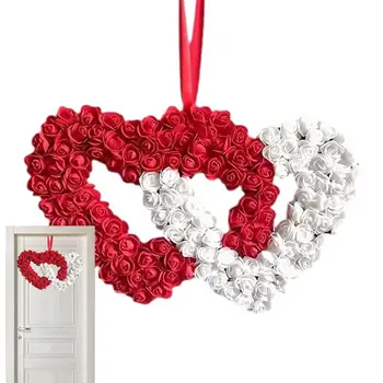  Дверной венок на День Святого Валентина, венки в форме сердца, сердечки, венки на День Святого Валентина, украшения для свадебной вечеринки