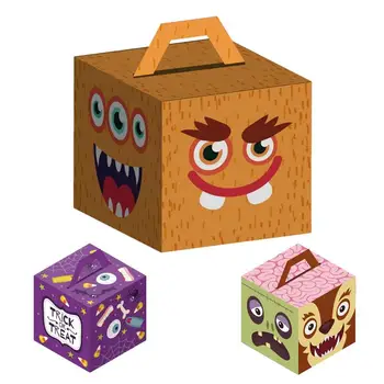  Новинка, коробка конфет на Хэллоуин, креативная коробка для угощений на Хэллоуин, бумажная подарочная коробка для печенья, подарочное угощение для вечеринки в честь Хэллоуина, набор конфет